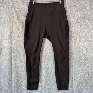 Pop Fit Black Athletic Leggings XL High Waist Mesh‎ Pocket Activewear Pants